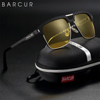 BARCUR Polarized Men’s Sunglasses – Fashionable Square Stainless Steel Frame UV400 Protection Anti-Reflective Outdoor Sports & Driving Eyewear – Original Design Casual Style with Premium Polycarbonate Lenses