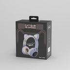 STEVVEX New Luxury Interesting LED Cat Ear Noise Cancelling Headphones Bluetooth 5.0  For Young People and  Kids Headset Support TF Card 3.5mm Plug With Mic - SJB-DIAMOND ELITES