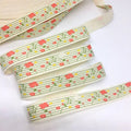 5Y 1.5cm/2.5cm Flowers Printed Cotton Floral Ribbon For Handmade DIY Craft Scrapbook Gift Packing Easter Wedding Christmas Deco Lootquake LLC