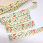 5Y 1.5cm/2.5cm Flowers Printed Cotton Floral Ribbon For Handmade DIY Craft Scrapbook Gift Packing Easter Wedding Christmas Deco Lootquake LLC