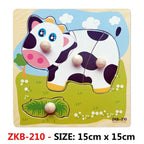 New Hand Grab Board Wooden Puzzle Toys for Children Cartoon Animal Fruit  Kids Baby Early Educational Learning Toy - SJB-DIAMOND ELITES