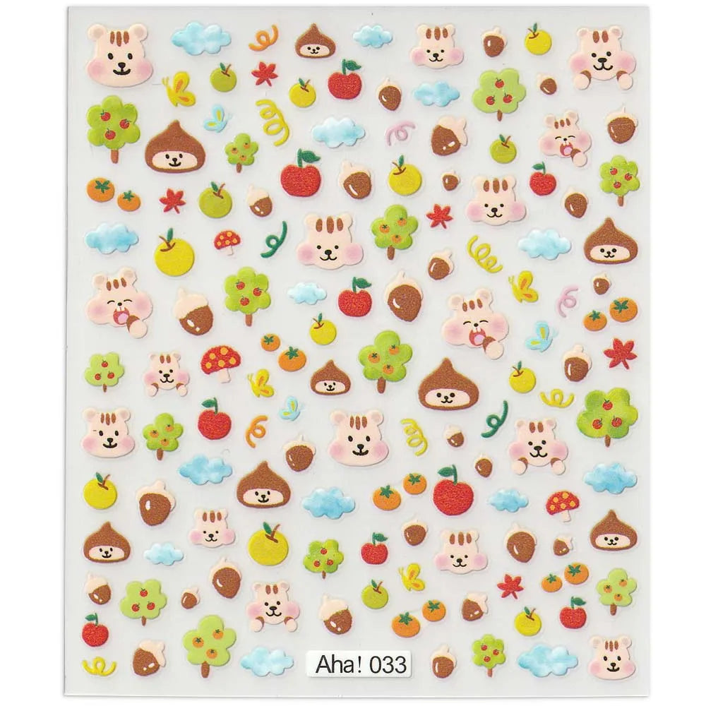 42Model Sticker Nail Decal 3D Adhesive Patch,Smile/Animal/Flower Nail Art Decorations Manicure Sticker Easter Day Design Decal- Lootquake LLC