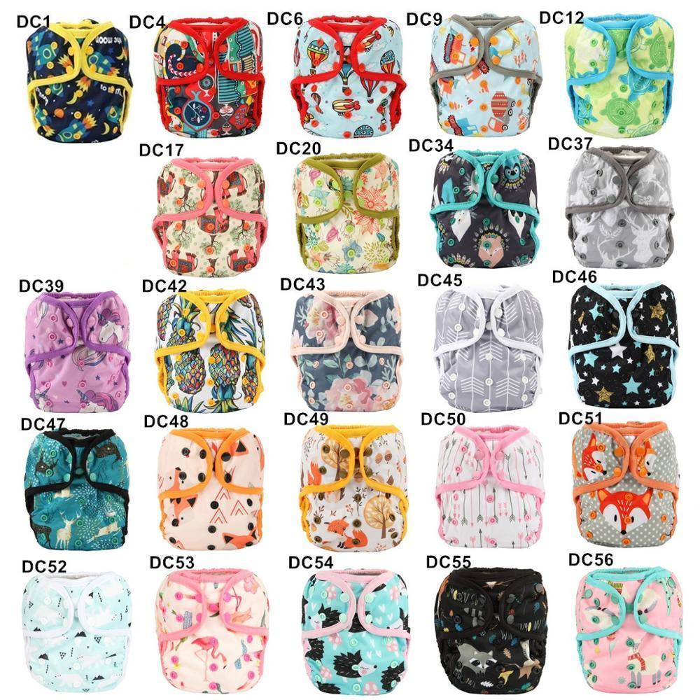 Baby Girl Pink One Size Cloth Diaper Cover Comfortable Nappy With Double Gusset Cartoon Designs Baby Boys Diapers Stevvex