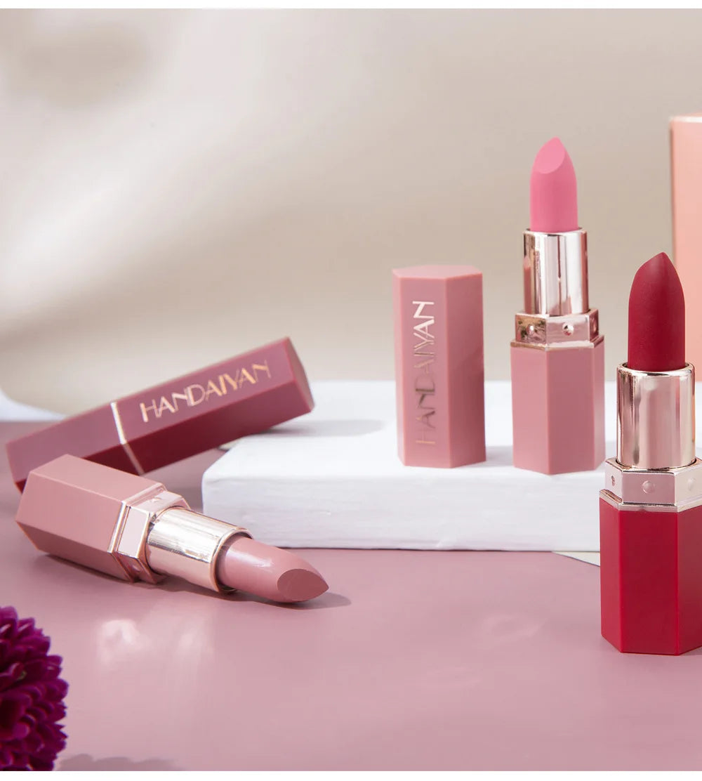 6 Colors Makeup Matte Lipstick Waterproof Long Lasting Lip Stick Sexy Red Pink Velvet Nude Lipsticks Women Cosmetics Batom