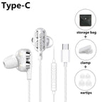 STEVVEX Wired Earphone Headphones with Microphone Dual Driver Phone Earphones Type C Ear phones - SJB-DIAMOND ELITES