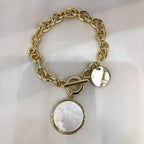 New Handmade Imitation Pearls Gold Metal Link Chain Bracelets for Women Girl Summer Party Luxury Jewelry Gift - SJB-DIAMOND ELITES