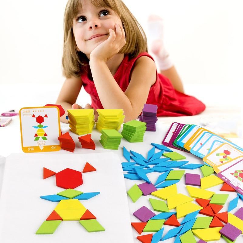 155pcs Wooden Puzzle Board Set Colorful Baby  Educational Toys for Children Learning Developing Toy For Kids Puzzle - SJB-DIAMOND ELITES