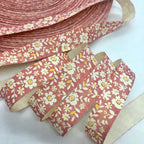5Y 1.5cm/2.5cm Flowers Printed Cotton Floral Ribbon For Handmade DIY Craft Scrapbook Gift Packing Easter Wedding Christmas Deco Lootquake LLC