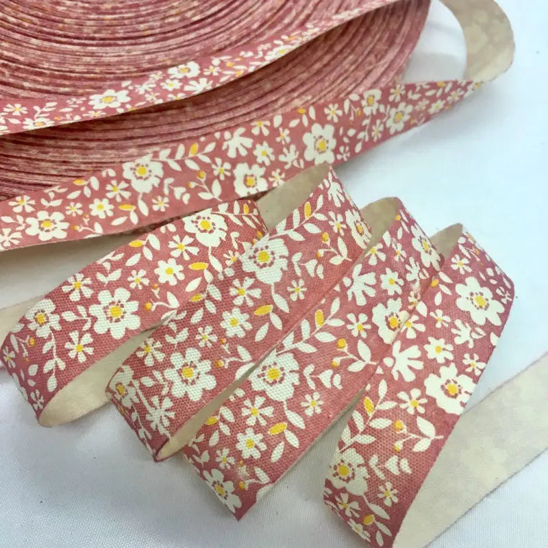 5Y 1.5cm/2.5cm Flowers Printed Cotton Floral Ribbon For Handmade DIY Craft Scrapbook Gift Packing Easter Wedding Christmas Deco Lootquake LLC