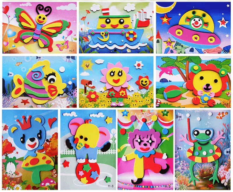 10 designs/lot  Cartoon 3D EVA Foam Sticker Puzzle Series Kids Multi-patterns Styles Toys for Children Birthday Gift - SJB-DIAMOND ELITES