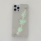Butterfly Chain Flower Bracelet Chain Phone Case For iPhone 13 12 11 Pro XS Max X XR 7 8 Plus Cute Transparent Back Cover Phone Case For iphone 14Pro 12Mini 13 Pro 6 7 8 plus X XR XS Max SE Soft Fashion Bracelet Clear Protective Cover Stevvex