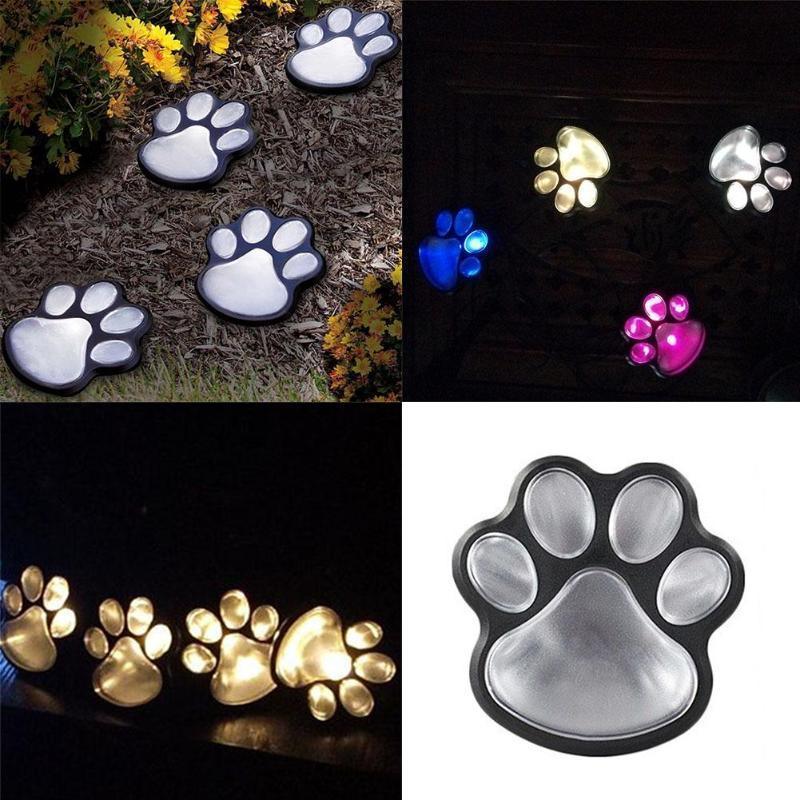 LED Solar Waterproof Cat Dog Animal Paw Shape Lights For Garden Yard Pathway Animal Lover - SJB-DIAMOND ELITES