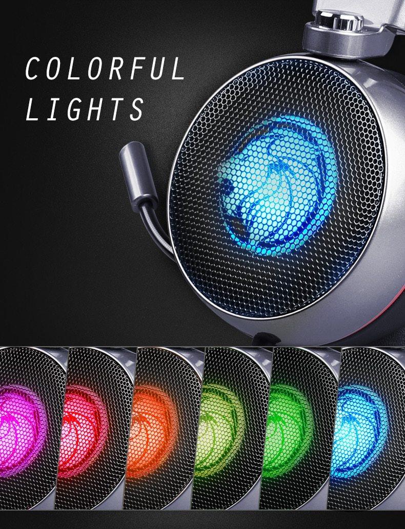 STEVVEX N43 Stereo Gaming Headset 7.1 Virtual Surround Bass Gaming Earphone Headphone with Mic LED Light for Computer PC Gamer (N43) - SJB-DIAMOND ELITES