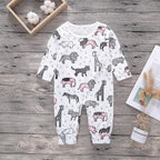 Baby Clothes Boys Girls Romper Floral Dinosaur Car Printed Long Sleeve Cotton Romper Kids Jumpsuit Playsuit For Kids
