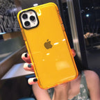 Fluorescent Color Shockproof Phone Case For iPhone 13 Pro Max 12 Mini 11 Transparent Soft Silicone Cover Transparent Case Glow In Dark Phone Case Luxury Square Case Cover For iPhone Stevvex