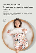 Baby Sleeping Bag Cute Flowers Print Toddler Sleepwear Walk Play Pajamas 2.5Tog Thick Winter Keep Warm Sleepsack 1-4 Years