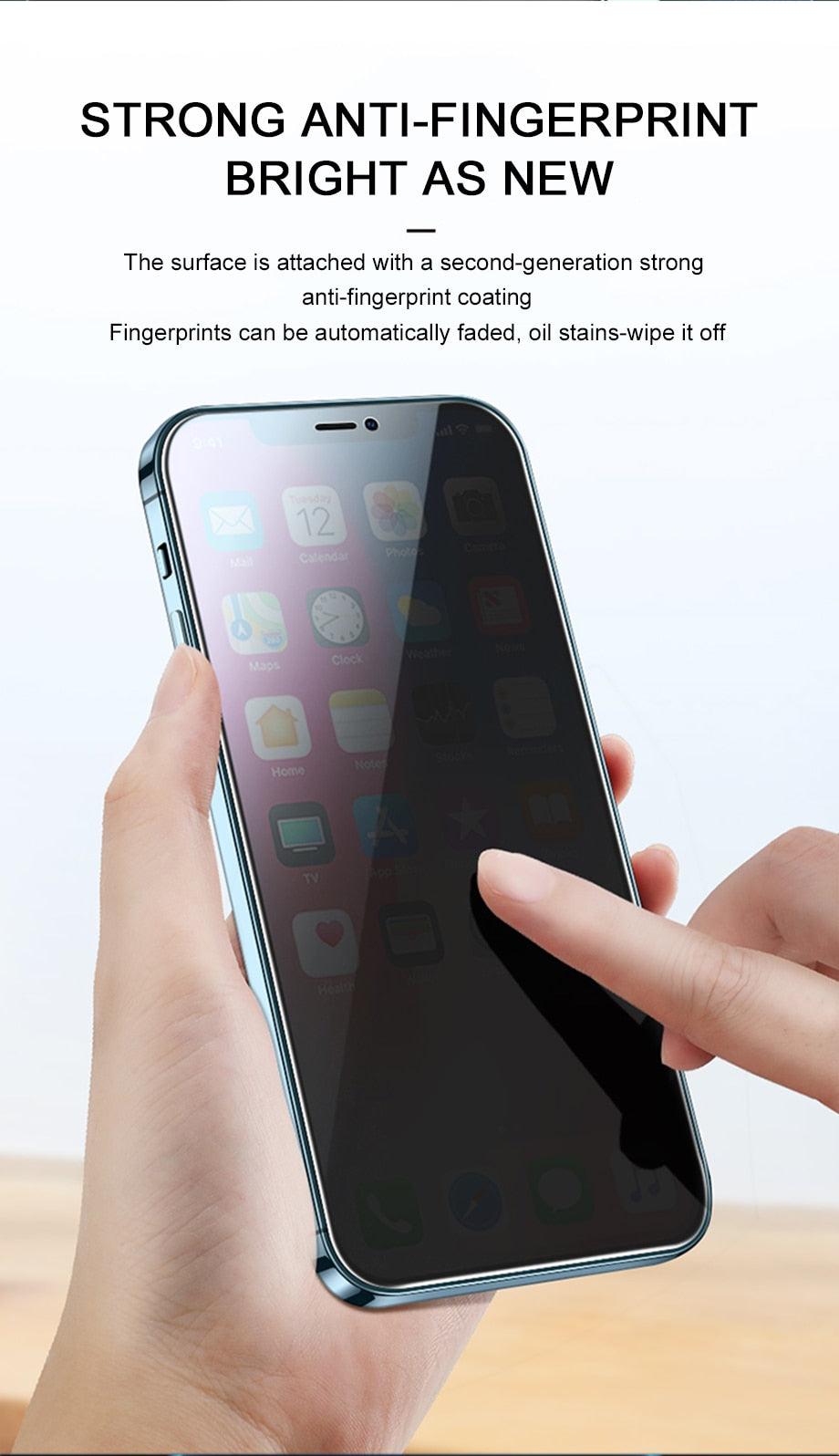 8K Privacy Protective Glass For iPhone 11 12 13 14 Pro Max XR Anti Spy Tempered Glass For iPhone 14 13 12 Screen Protector Film Edge to Edge Case Friendly Screen Protection Film Stevvex