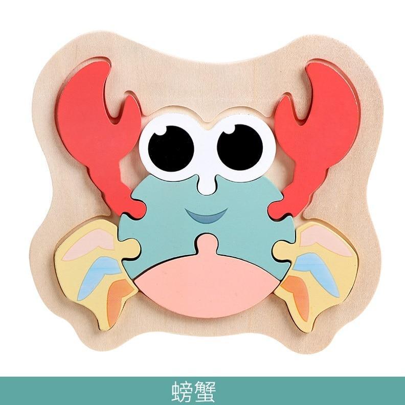 Wooden Children Colorful Animal Stevvex Puzzle for Toddler Creative Puzzle Early Educational Toys for Boys and Girls 2-4 - SJB-DIAMOND ELITES