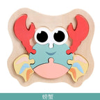 Wooden Children Colorful Animal Stevvex Puzzle for Toddler Creative Puzzle Early Educational Toys for Boys and Girls 2-4 - SJB-DIAMOND ELITES