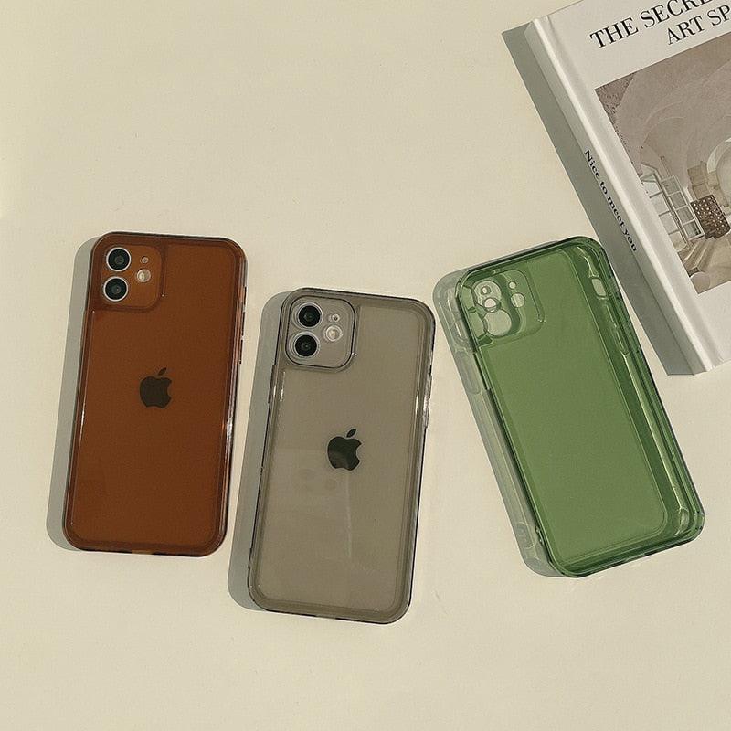 Transparent Soft Silicone Bumper Protection Retro Color Transparent Shockproof Phone Case New Silicone Phone Case Cover For Iphone 7 8 Plus 11 12 Mini 13 Pro Max X Xr Xs Max Shockproof Stevvex
