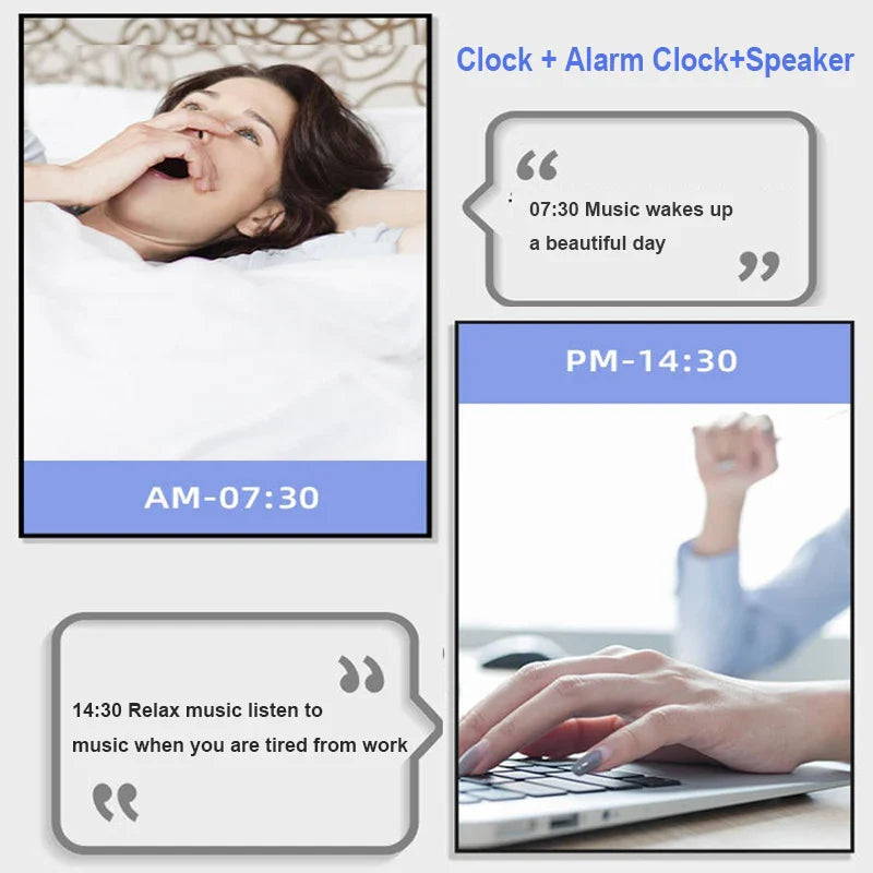 New Mini Bluetooth Speaker Wireless Bluetooth Sound Box with LED Display Alarm Clock Hifi TF Card MP3 Music Play For PC Phone Lootquake LLC