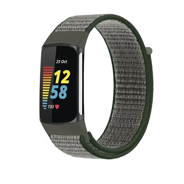 Fitbit Charge 5 6 Nylon Velcro Band - Durable Comfortable Strap - SJB-DIAMOND ELITES