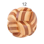 12 Style Brain Teaser 3D Wooden Interlocking Puzzles Game Toy Bamboo Small Size For Adults Kids - SJB-DIAMOND ELITES