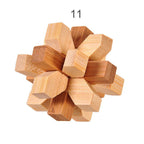 12 Style Brain Teaser 3D Wooden Interlocking Puzzles Game Toy Bamboo Small Size For Adults Kids - SJB-DIAMOND ELITES