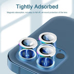 2023 New Diamond Bling Metal Ring Glass Protective Cap For iPhone 14 13 12 11 Pro Max Mini Camera Lens Circle Protector Paste Tempered Glass Camera Cover Camera Lens Protector Stevvex