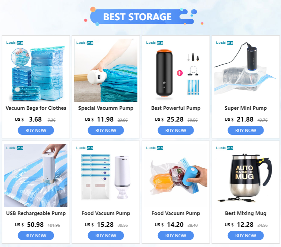 Mini Automatic Vacuum Machine Pump for Portable Traveling Home Storage Bag Clothes Food Sous Vide Vacuum Sealer Packaging Packer Lootquake LLC