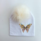 Fashion Baby Cap With Butterfly Toddlers Infant Bonnet Baby Hat For Boys and Girls Travel Hat Cap