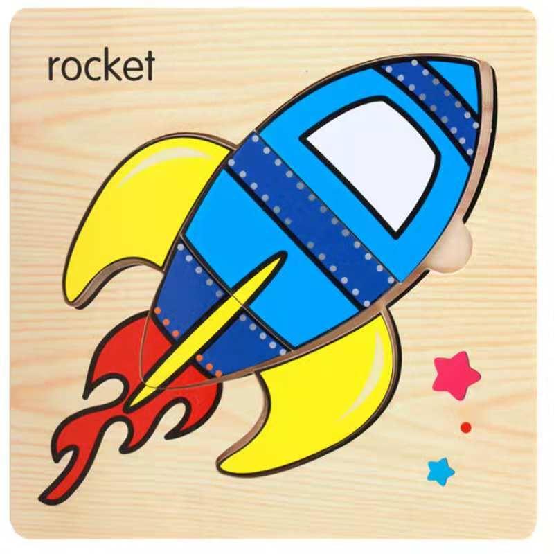 3D Wooden Children Interesting Puzzle Toys With Animals and Cars Exellent Puzzles Intelligence Kids Early Educational Toys For Children - SJB-DIAMOND ELITES