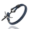 Modern Stainless Steel Airplane Anchor Luxury Bracelets For Men And Women Genuine Multi-Layer Leather Elegant Bracelet Freestyle Home Jewelry - SJB-DIAMOND ELITES