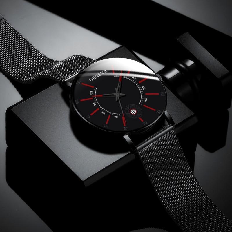 Men Watches Luxury Fashion Mens Business Watch Ultra Thin Stainless Steel Mesh Belt Quartz Wrist Watch For Men's and Boys - SJB-DIAMOND ELITES