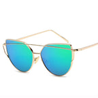 NEW  Stevvex Designer Cat eye Sunglasses For Women and Ladies in Vintage Metal Reflective Glasse Mirror Retro Oculos De Sol Gafas Style With UV 400 Protection - SJB-DIAMOND ELITES