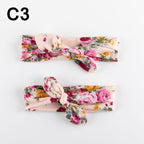 Modern  Mother & Baby Headbands Kids Girl Bow With Rabbit ear Print Floral Hair Bands Parent-Child Hair Accessories