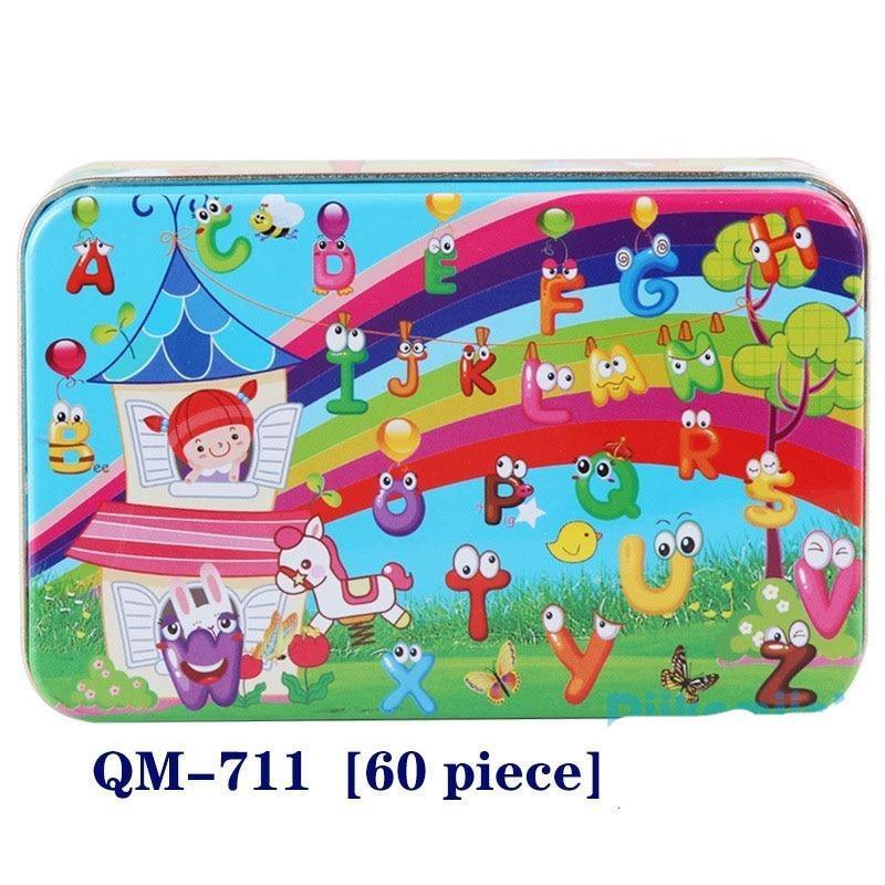 New 60 Pieces Wooden Puzzle Kids Toy Cartoon Animal Wooden Puzzles Child Early Educational Learning Toys for Christmas Gift - SJB-DIAMOND ELITES