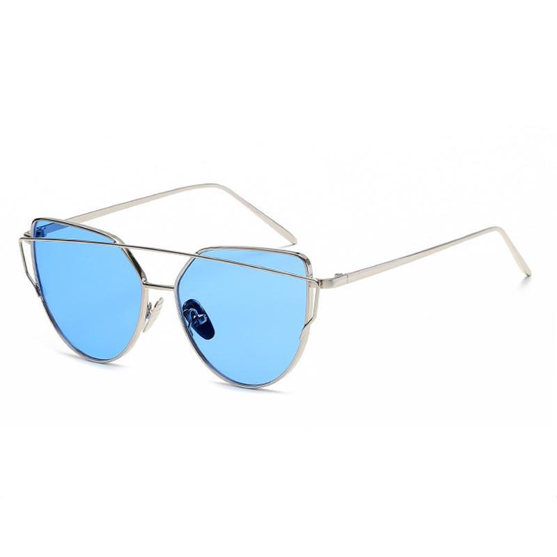 Luxury Vintage Modern Cat Eye Metal High Quality Frame  With Miror Sunglasses For  Women and Lady sunglasses With UV400 Protection - SJB-DIAMOND ELITES