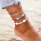 Luxury Leg Brecelet Gold Color Tassel Beads Anklet Bracelet for Leg for Women Set - SJB-DIAMOND ELITES