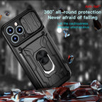 Shockproof Case for iPhone 13 12 11 Pro Max With Card Slot Ring Stand Camera Protection Phone Cover for iPhone XR XS Max Removable Card Holder Ring Holder Shockproof Protection Cover Stevvex