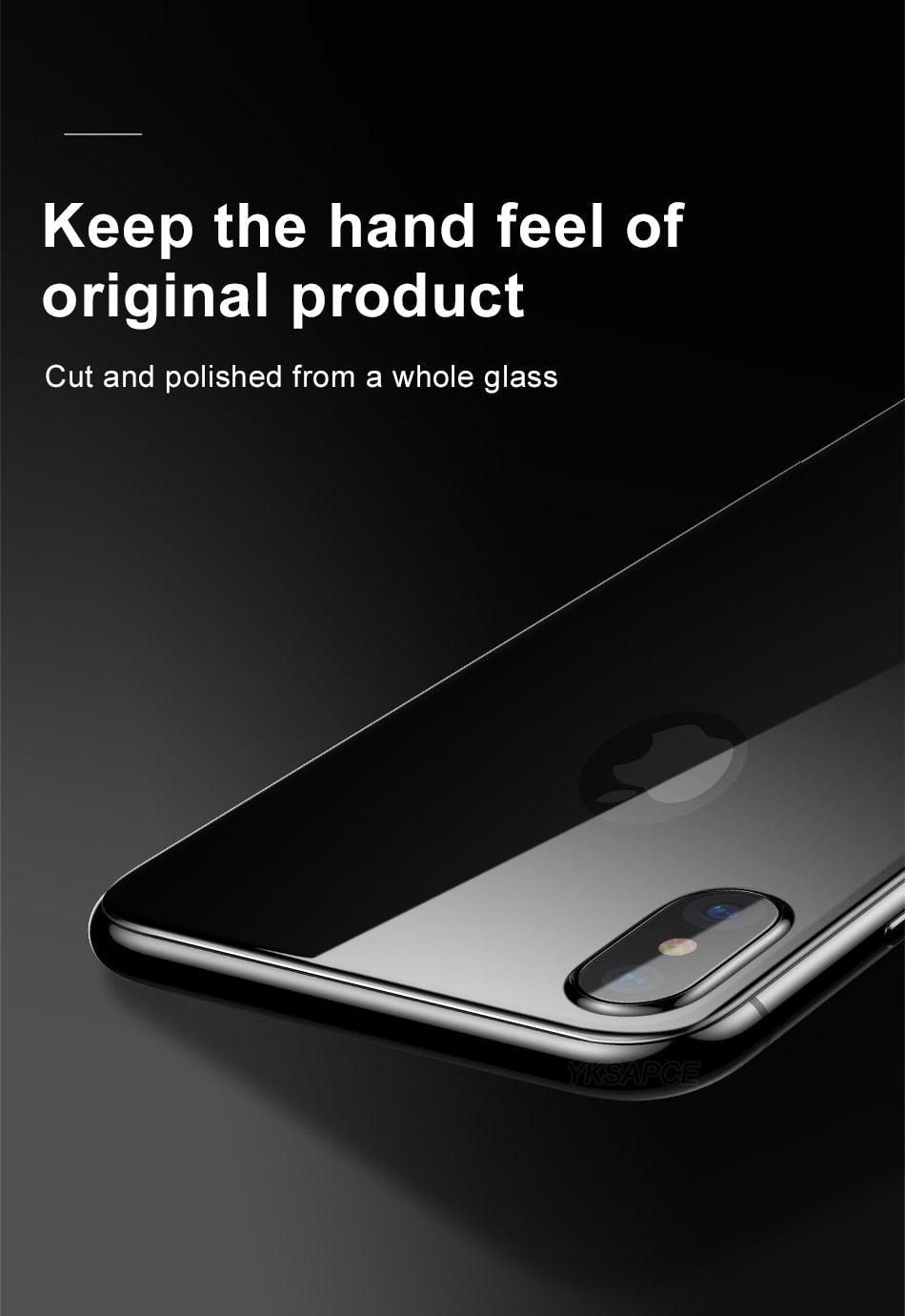 Back 9H Tempered Glass For iPhone 14 Plus 13 12 mini 11 Pro X XR XS Max Rear Screen Protector Protective Film Gold Black White Anti Scratch Edge to Edge Coverage Back Glass for iPhone Stevvex