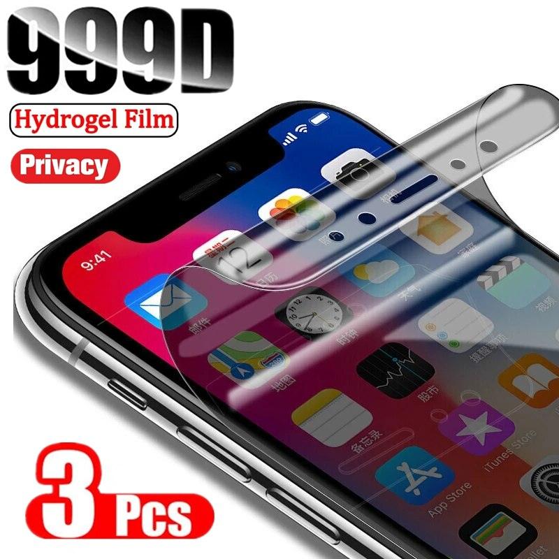 3Pcs Anti-Spy Hydrogel Film for IPhone 12 11 Pro Max 7 8 Plus Privacy Screen Protectors for IPhone 13 14 XS MAX X XR Not Glass Hydrogel Film Privacy Screen Protector Compatible with iPhone Stevvex