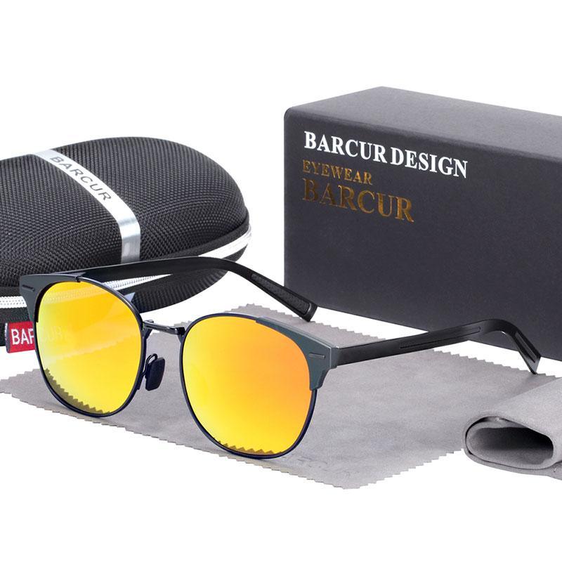 Luxury Elegant Aluminium Magnesium Sunglasses Round Glasses for Men With UV400 Protection - SJB-DIAMOND ELITES