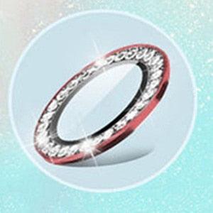2023 New Diamond Bling Metal Ring Glass Protective Cap For iPhone 14 13 12 11 Pro Max Mini Camera Lens Circle Protector Paste Tempered Glass Camera Cover Camera Lens Protector Stevvex