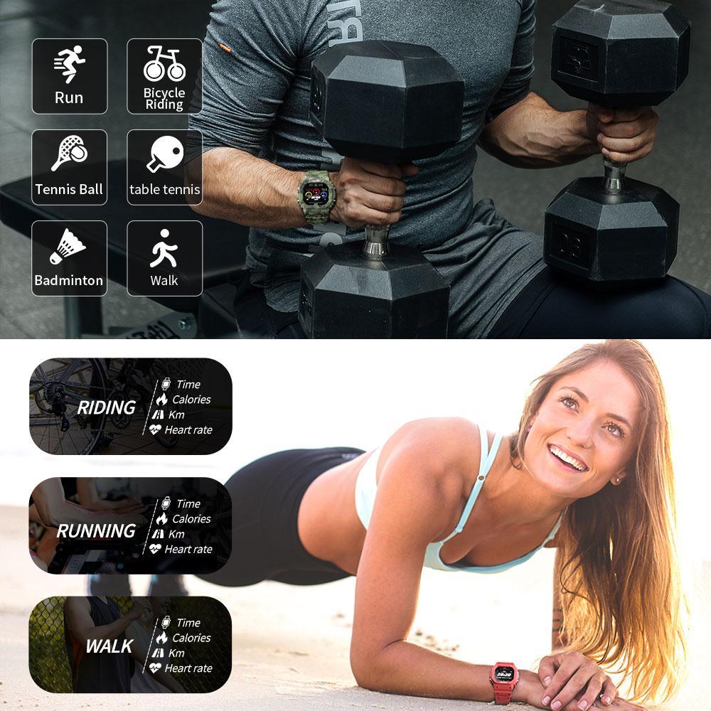 Ocean Army Smart Watch For Menand Woman For  Fitness and Sport With Tracker Blood Pressure Message Push Heart Rate Monitor and Clock Smartwatc For Android - SJB-DIAMOND ELITES