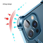 Luxury Phone Case For iPhone 12 Pro Metal Frame Shape Shockproof Cover Bumper Back Cool Case Aluminum Metal X-Frame Support Bumpers Compatible iPhone Stevvex