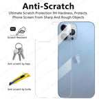 3Pcs Tempered Back Glass For iPhone 13 Pro Max Mini Protective Screen Protector Glass Film For iPhone 13 12 11 14 Pro XS Max XR Temper Film Premium HD Clarity Anti-Fingerprint/Scratch Back Protector Stevvex