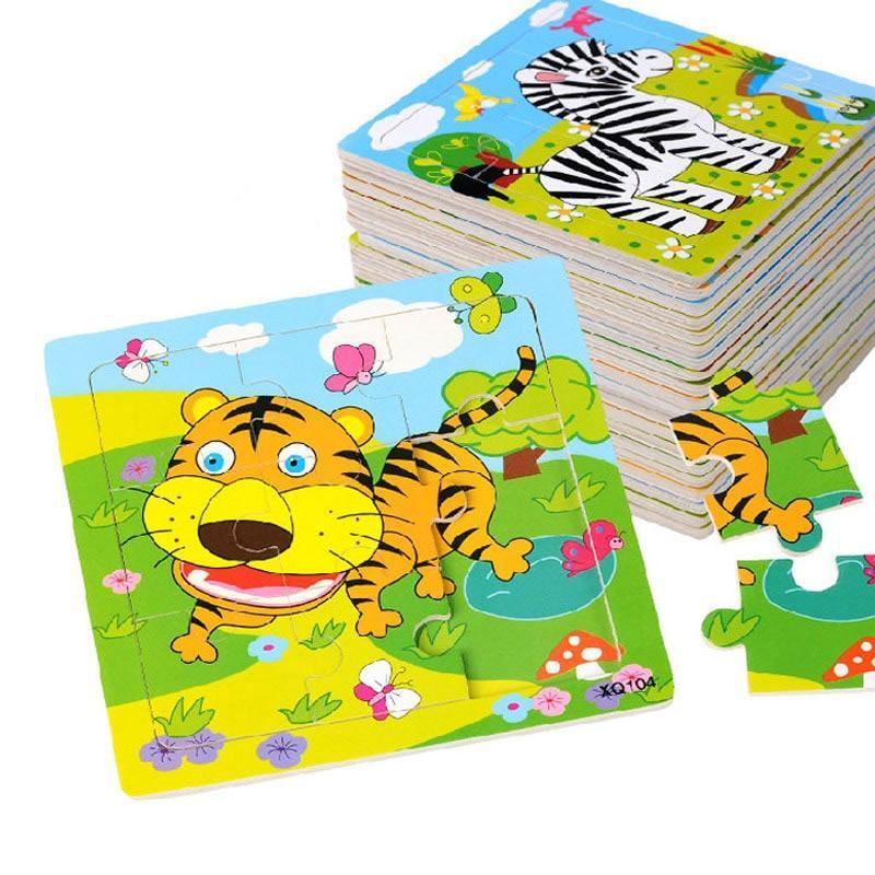 1 Pcs Animal Wooden Puzzles For Children In Wooden 3D Mosaic Puzzles Kids Educational Toys Design  For Baby Birthday Gifts - SJB-DIAMOND ELITES