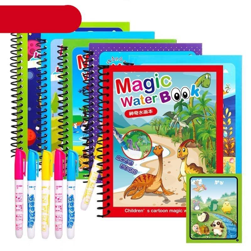 1pcs Magical Book Water Drawing Coloring Cartoons Books Doodle Pen Painting Drawing Board For Kids Toys Birthday Gift - SJB-DIAMOND ELITES