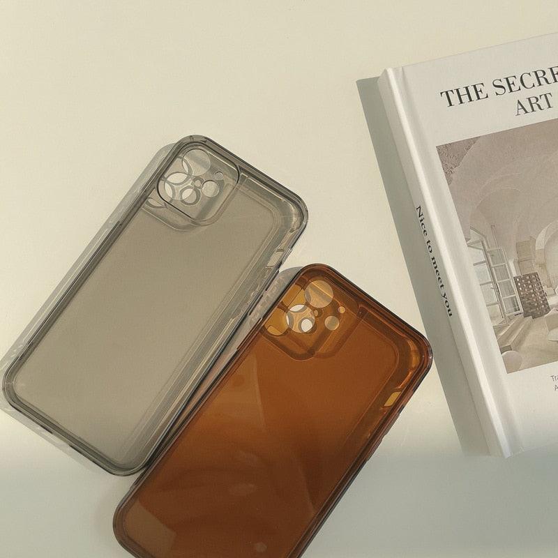 Transparent Soft Silicone Bumper Protection Retro Color Transparent Shockproof Phone Case New Silicone Phone Case Cover For Iphone 7 8 Plus 11 12 Mini 13 Pro Max X Xr Xs Max Shockproof Stevvex